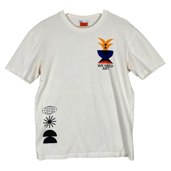 Zara x Marco Oggian T-Shirt Size Small We Need Art Graphic Tee Streetwear - Picture 1 of 14